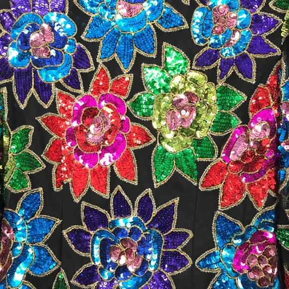 Laurence Kazar Vintage Sequin Rainbow Cocktail Top - Picture 3 of 8